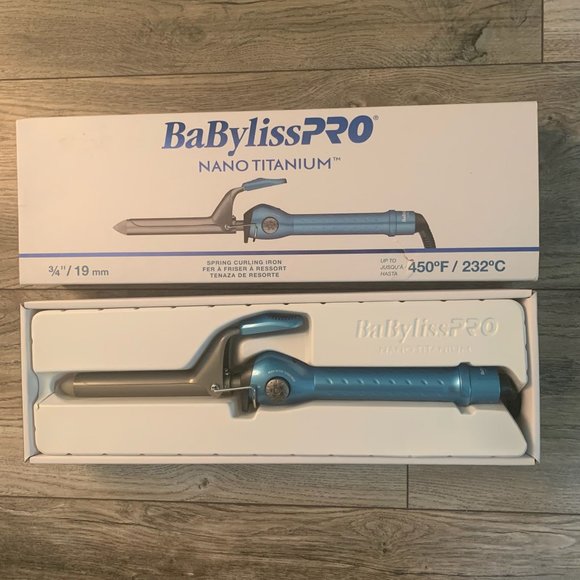 NEW BABYLISSPRO NANO TITANIUM SPRING CURLING IRON 3/4" - Picture 3 of 4